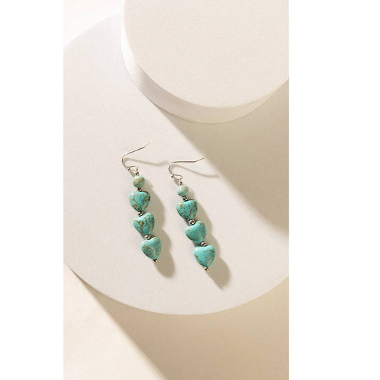 Flowing Hearts Turquoise Earrings - Blue, photo 2 of 2