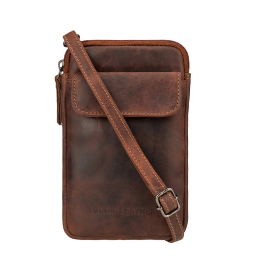 Freya Full-Grain Leather Sling Crossbody Bag - Chestnut, photo 1 of 12