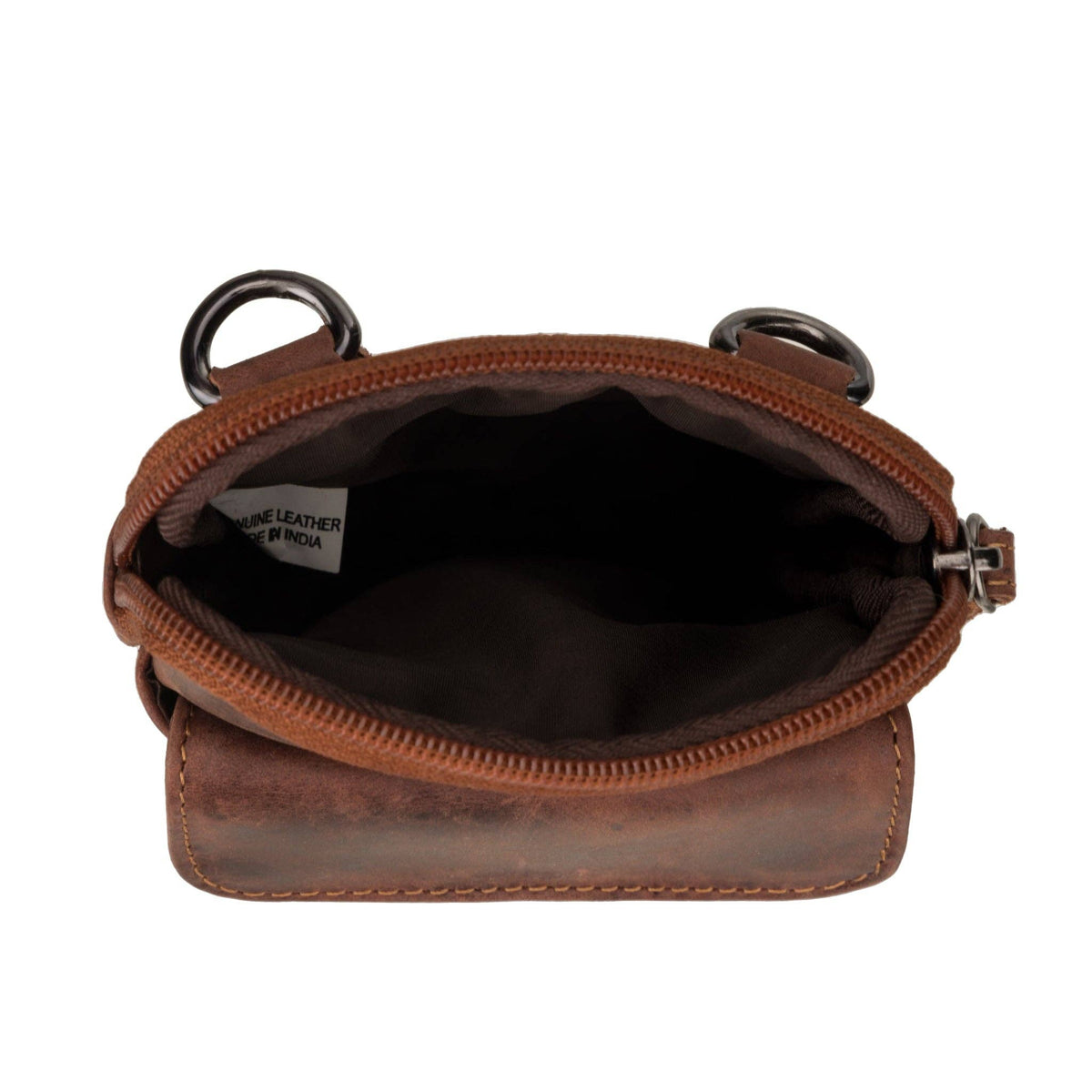 Freya Full-Grain Leather Sling Crossbody Bag - Chestnut, photo 12 of 12