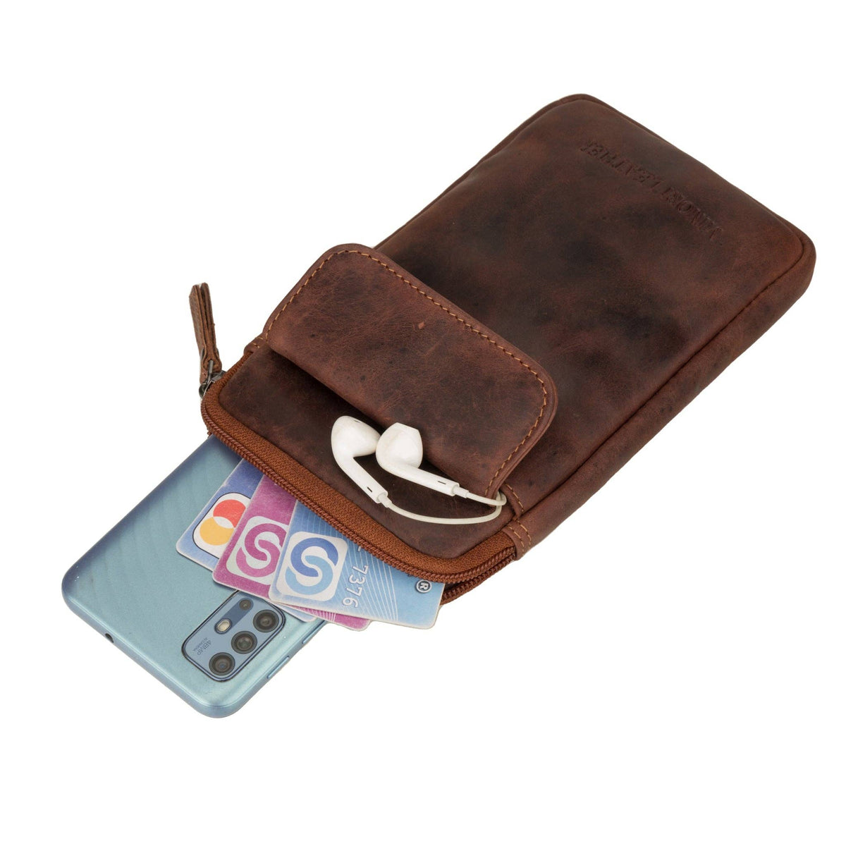 Freya Full-Grain Leather Sling Crossbody Bag - Chestnut, photo 8 of 12