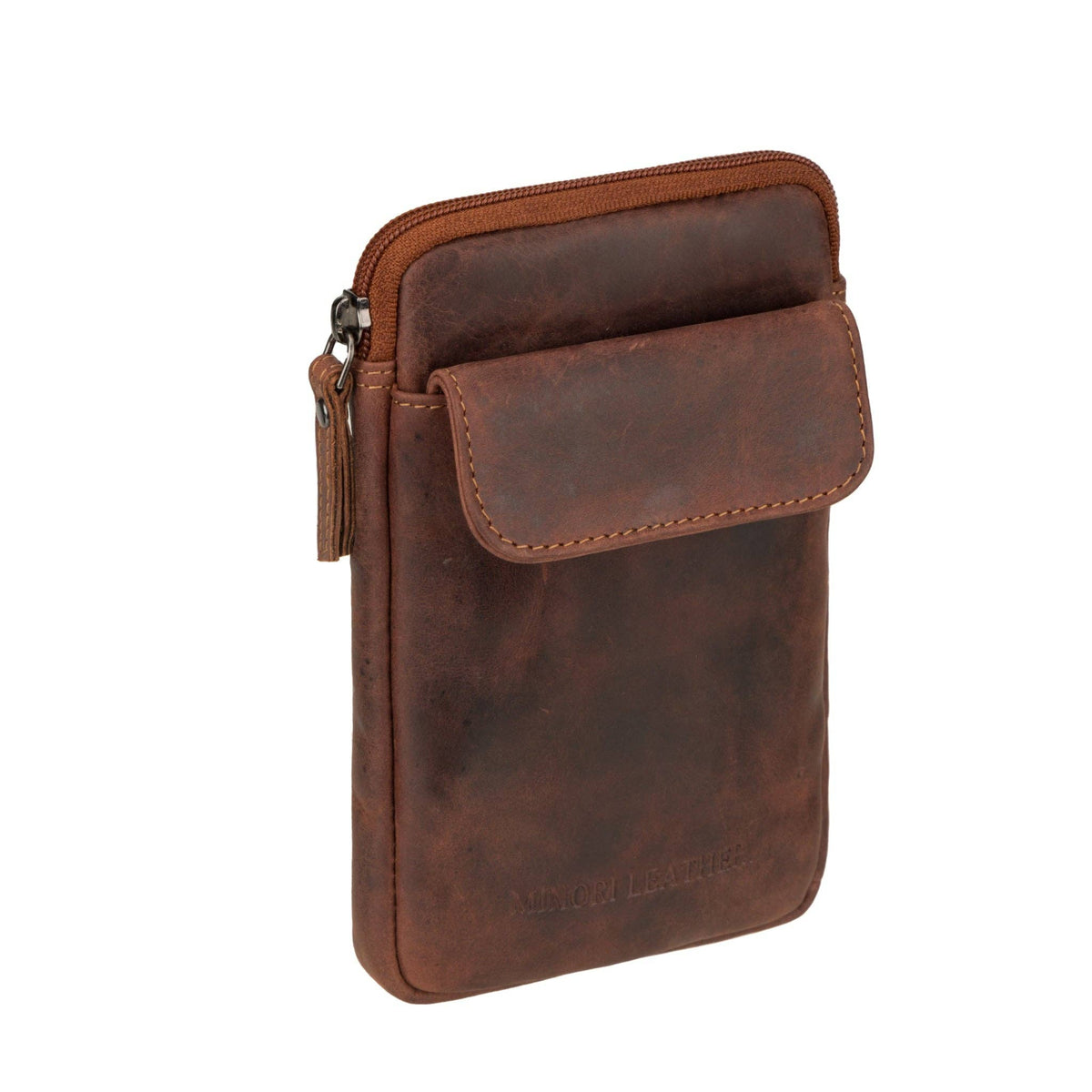Freya Full-Grain Leather Sling Crossbody Bag - Chestnut, photo 9 of 12