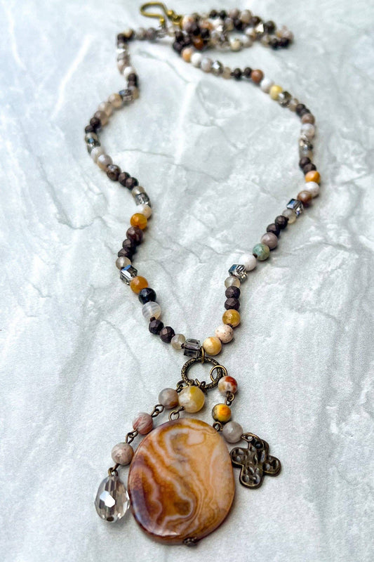 Gizelle Adjustable Charm Necklace - Grey, photo 2 of 6