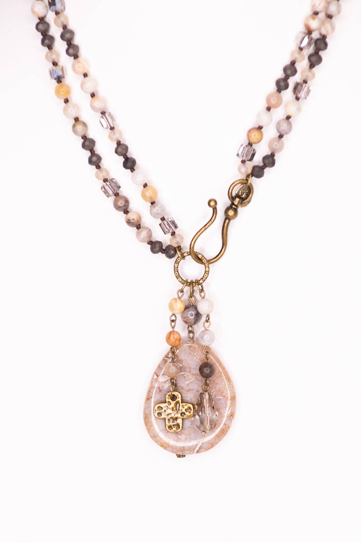 Gizelle Adjustable Charm Necklace - Grey, photo 6 of 6