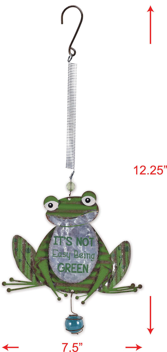 Green frog garden bouncy on a springy wire, photo 2 of 2
