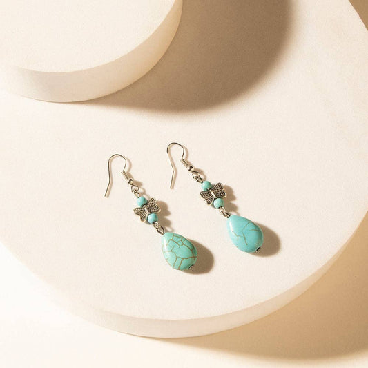Guardian Spirits Turquoise Drop Earrings - Soft Teal, photo 2 of 2