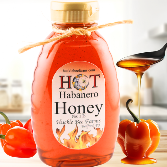 Habanero Infused Raw Honey - 1 lb bottle