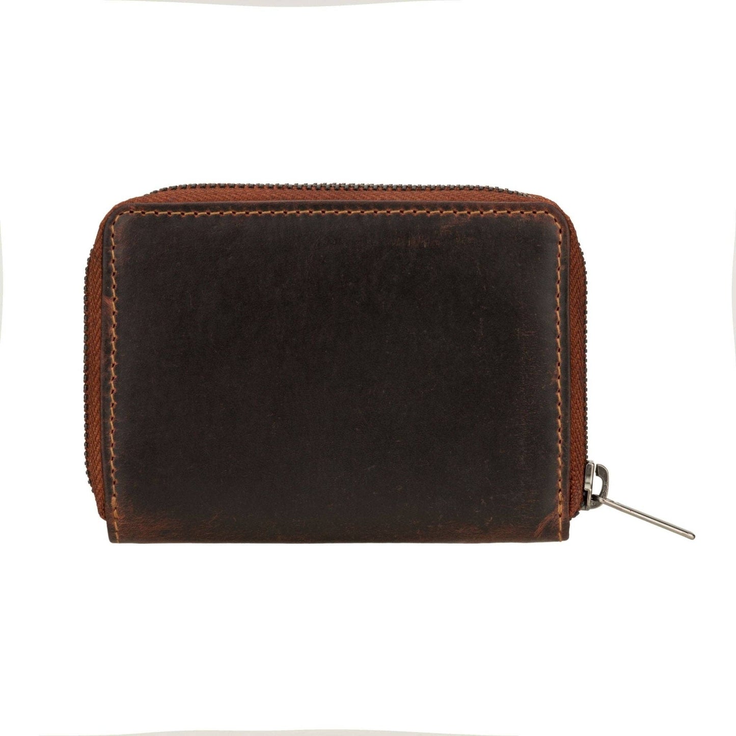 Hazel Full-Grain Leather RFID Zip Wallet - Chestnut, photo 2 of 8