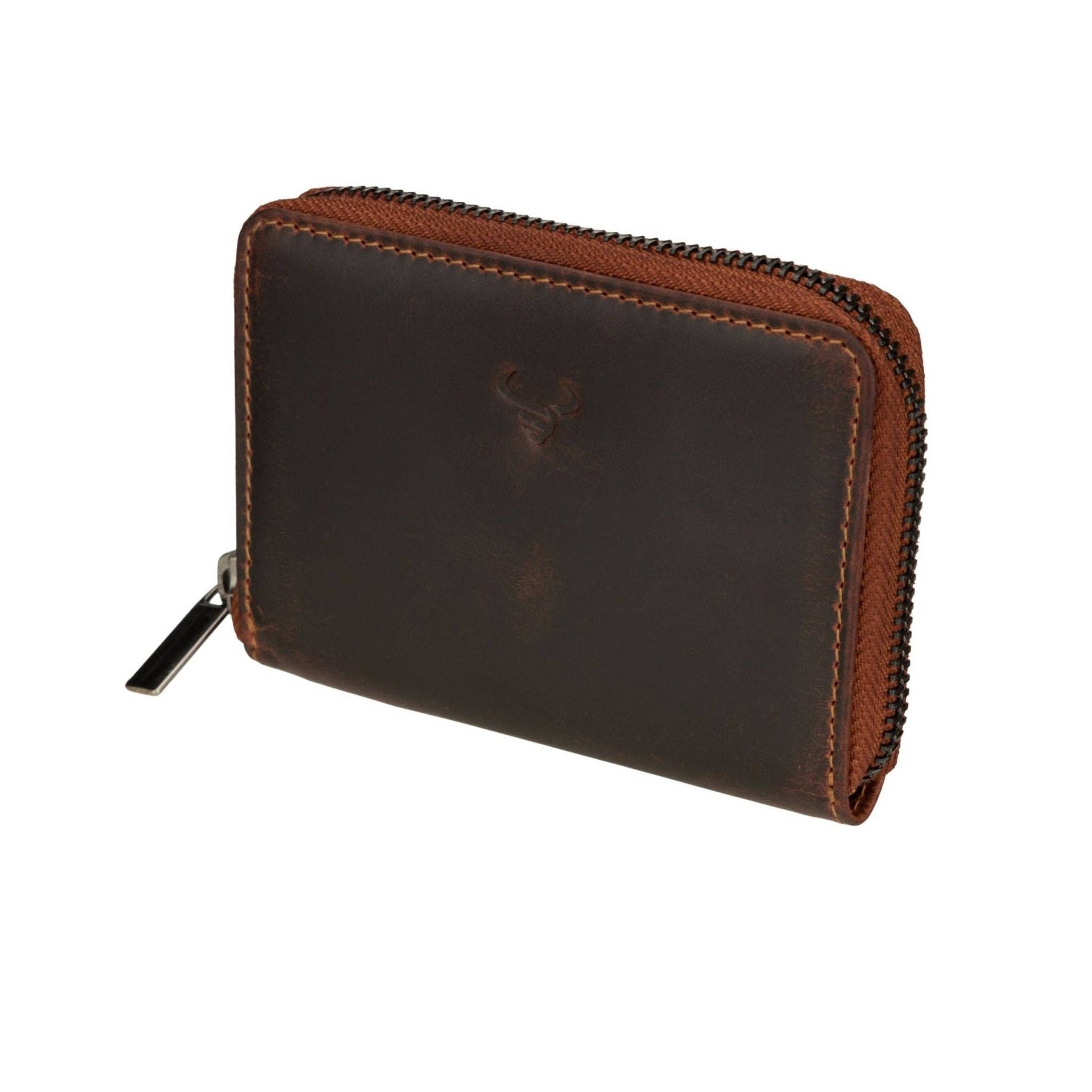 Hazel Full-Grain Leather RFID Zip Wallet - Chestnut, photo 3 of 8