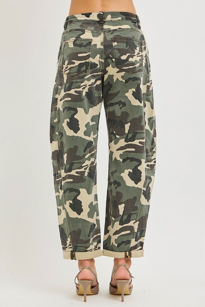 High Rise Barrel Roll-Up Pants - Faded Camo, photo 4 of 4