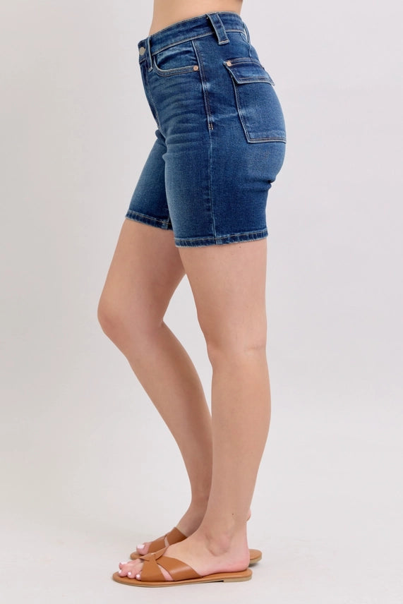 Judy Blue High Waist Bermuda Shorts - Dark Wash, photo 2 of 3