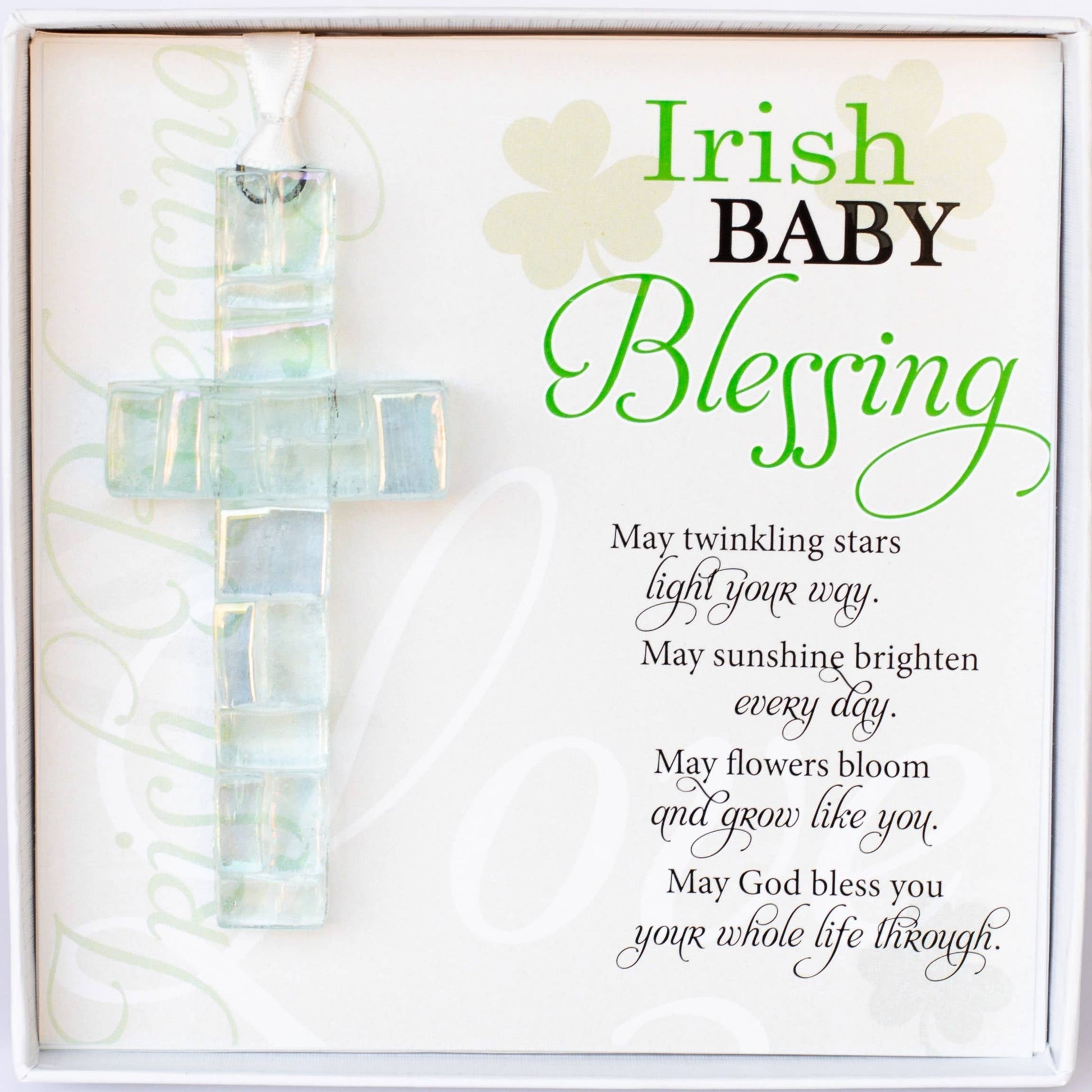 Irish Baby Blessing Mosaic Glass Cross & Card, photo 1 of 4