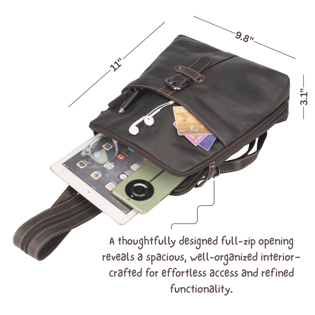 Isla Full-Grain Leather Backpack - Brown, photo 4 of 9