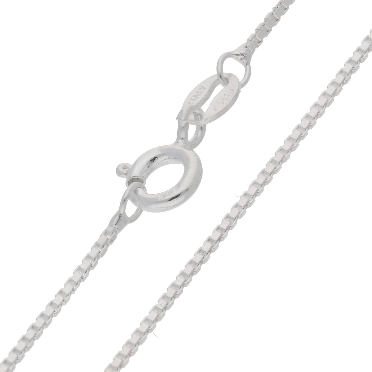 Italian Sterling Silver Box Link Chain Necklace - 18" (1mm), photo 2 of 5