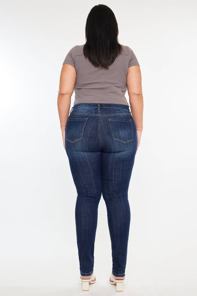 Kan Can Plus Mid Rise Super Skinny Jeans - Dark Wash, photo 8 of 8