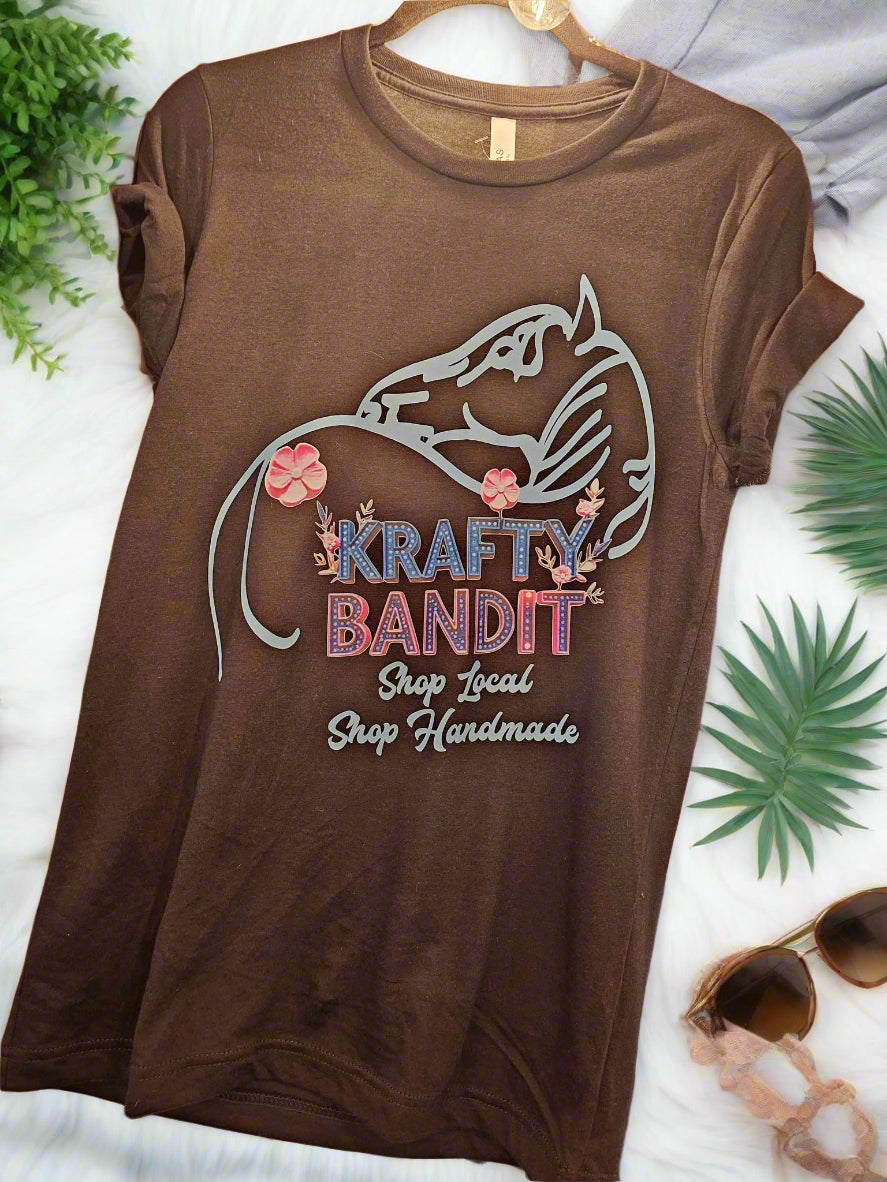 Krafty Bandit boutique logo t-shirt