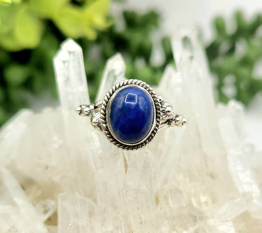 Lapis Lazuli Sterling Silver Ring - Size 8