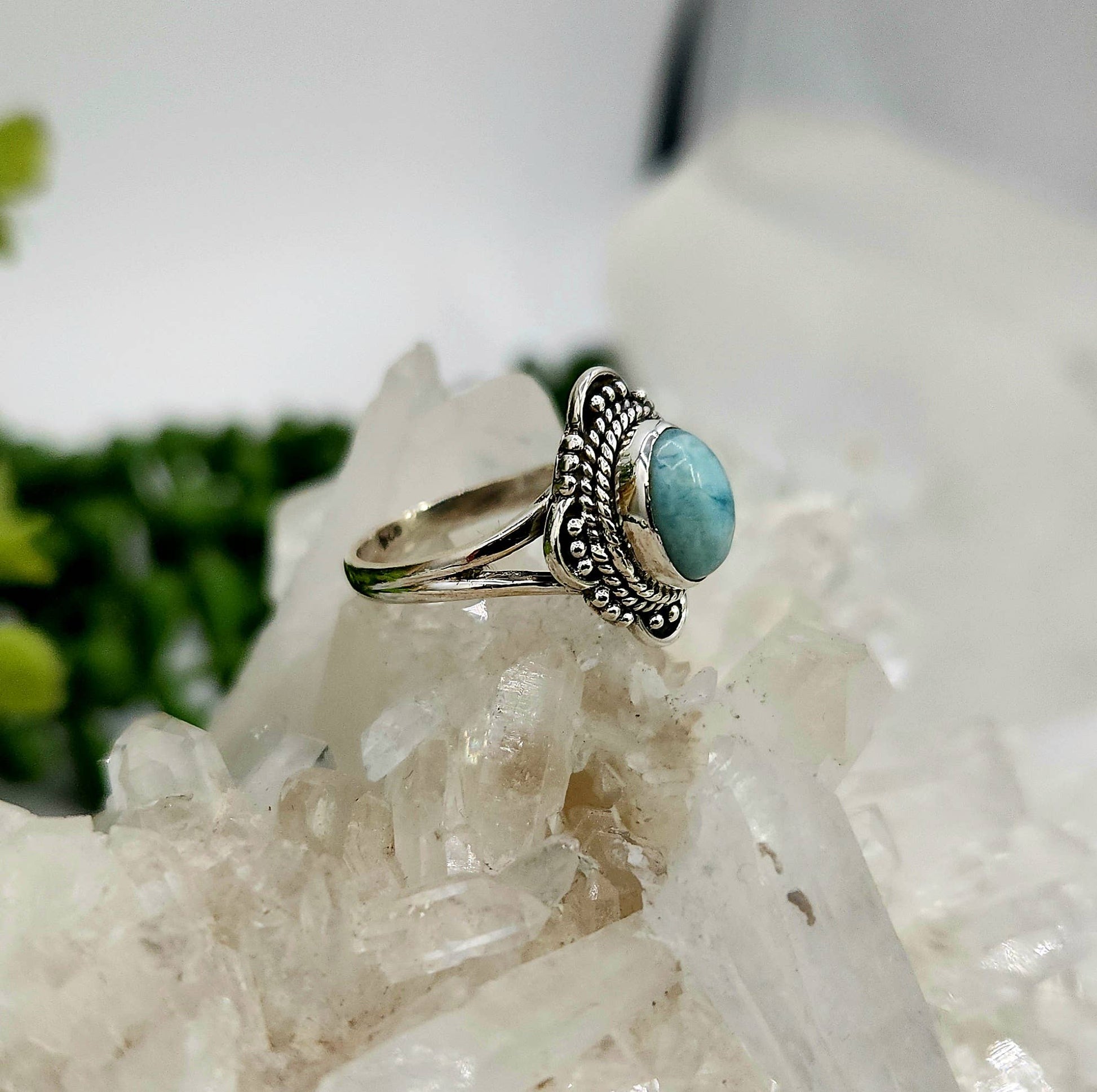 Larimar Sterling Silver Ring - Size 8, photo 4 of 7