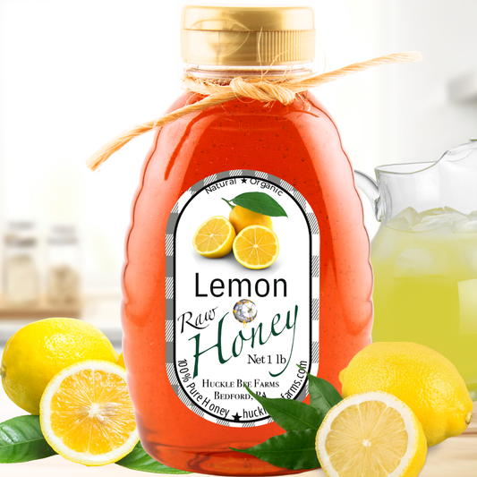 Lemon Infused Raw Honey - 1 lb bottle