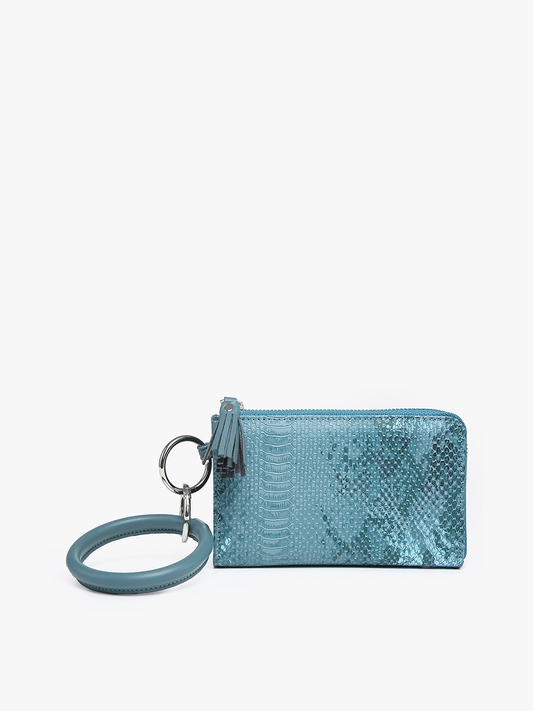 Liv Snake Bangle Wristlet Wallet - Blue, photo 1 of 3