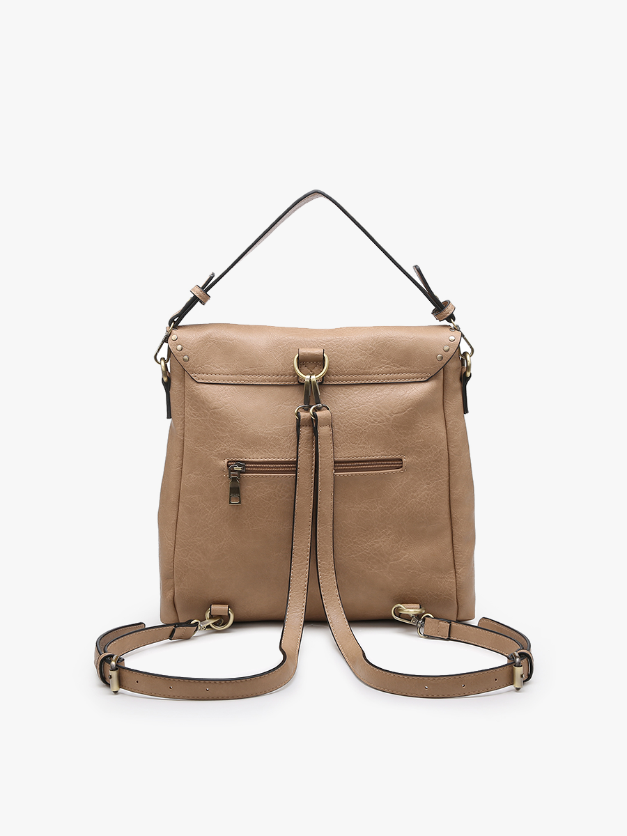 Indigo Convertible Studded Backpack - Terracotta, photo 3 of 4