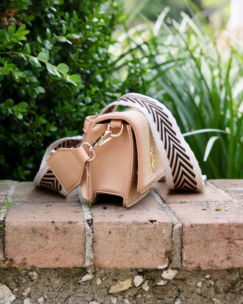 Maverick Straw Crossbody Bag - Natural Tan, photo 3 of 5