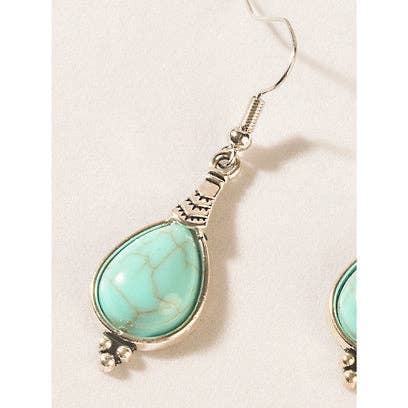 Mesa Droplet Turquoise Teardrop Earrings - Moonlit Blue, photo 2 of 2
