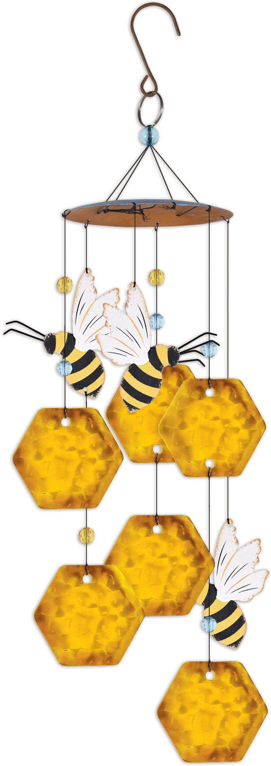 Honeybee & Honeycomb Metal Garden Wind Chime, photo 2 of 3
