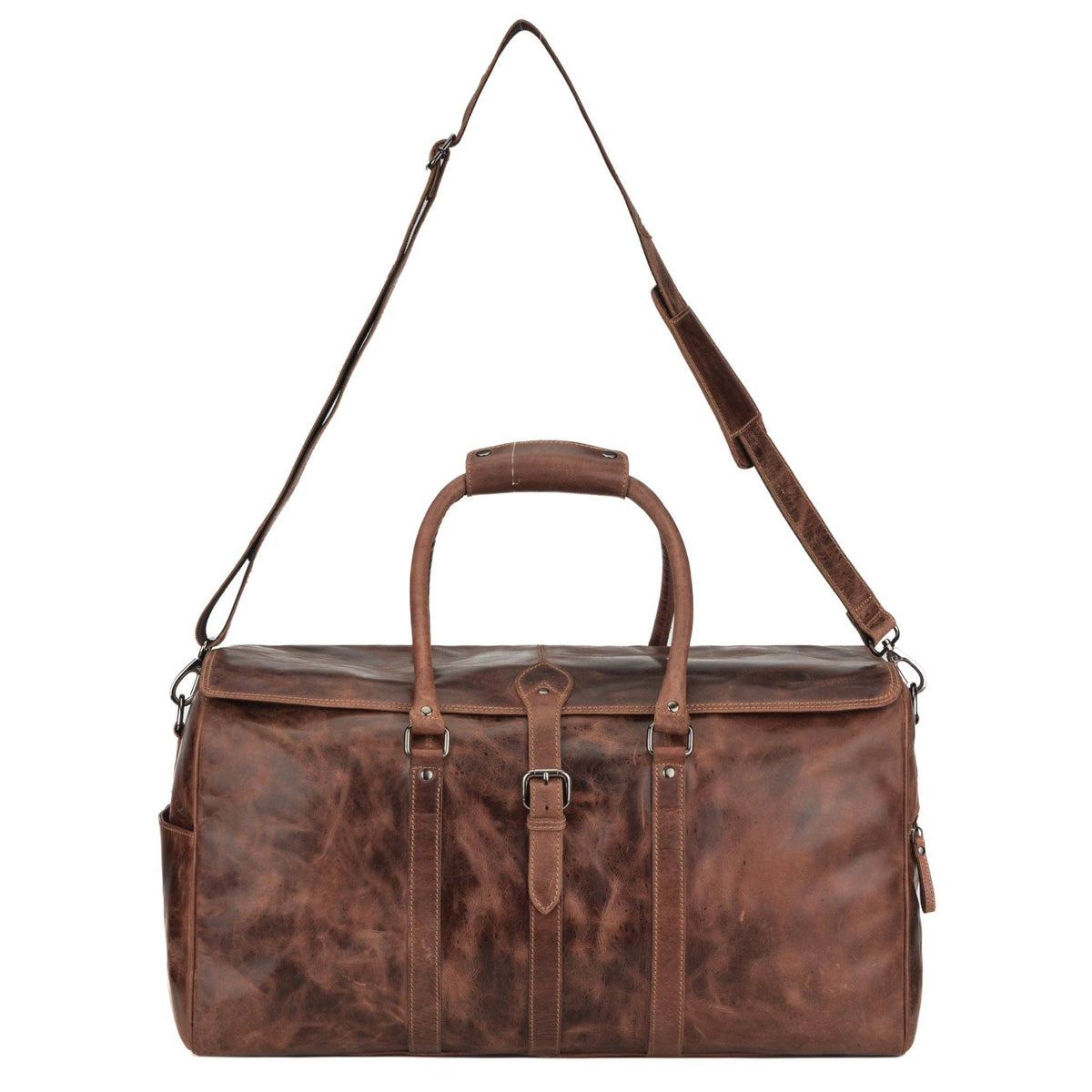 Miami Leather Weekender Bag - Unisex - Chestnut, photo 6 of 7