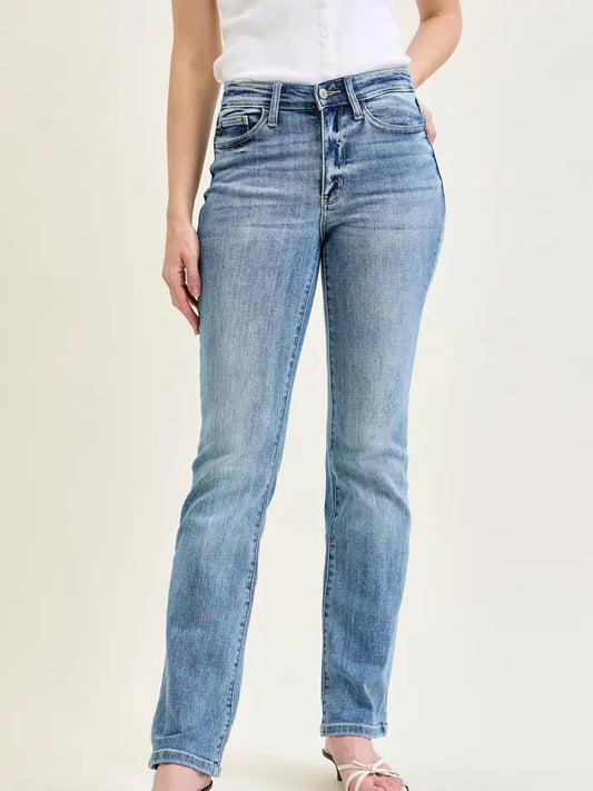Judy Blue Mid-Rise Bootcut Jeans - Light Wash
