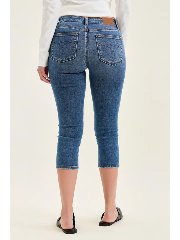 Judy Blue Mid Rise Capri Jeans - Blue Wash, photo 3 of 3