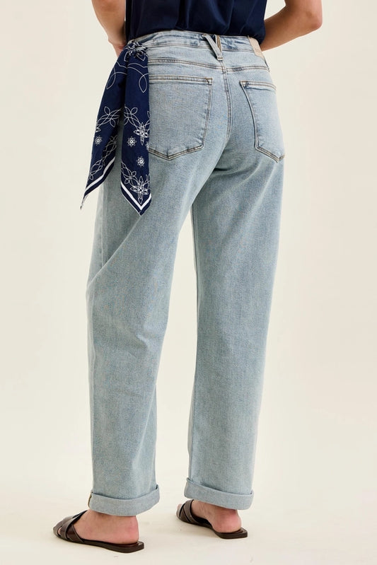 Judy Blue Mid Rise Marlow Arc Leg Jeans - Light Wash, photo 2 of 3