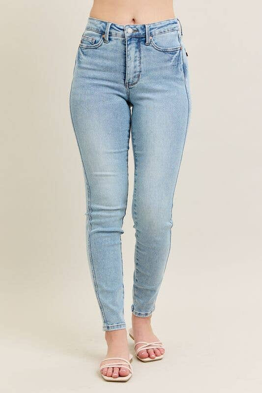 Judy Blue Mid Rise Tummy Control Skinny Jeans - Vintage Wash, photo 1 of 9