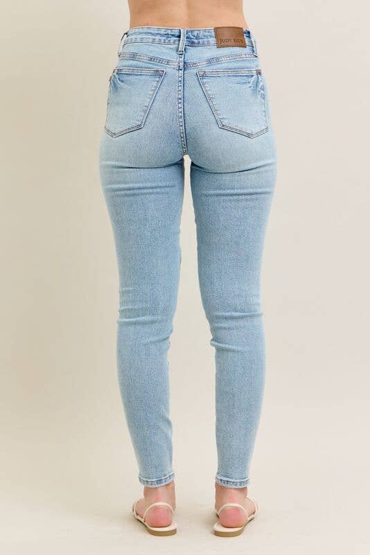 Judy Blue Mid Rise Tummy Control Skinny Jeans - Vintage Wash, photo 4 of 9