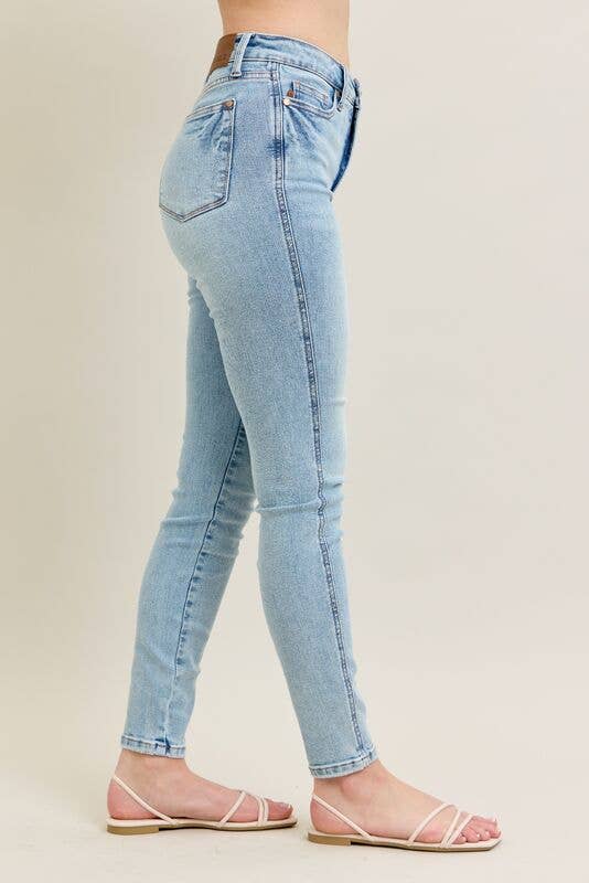 Judy Blue Mid Rise Tummy Control Skinny Jeans - Vintage Wash, photo 7 of 9