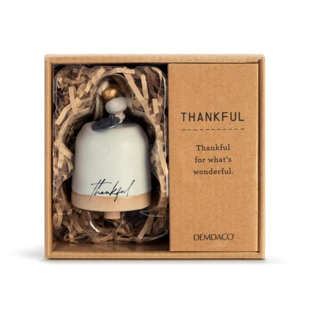 Mini Inspired Bell Thankful in its kraft gift box
