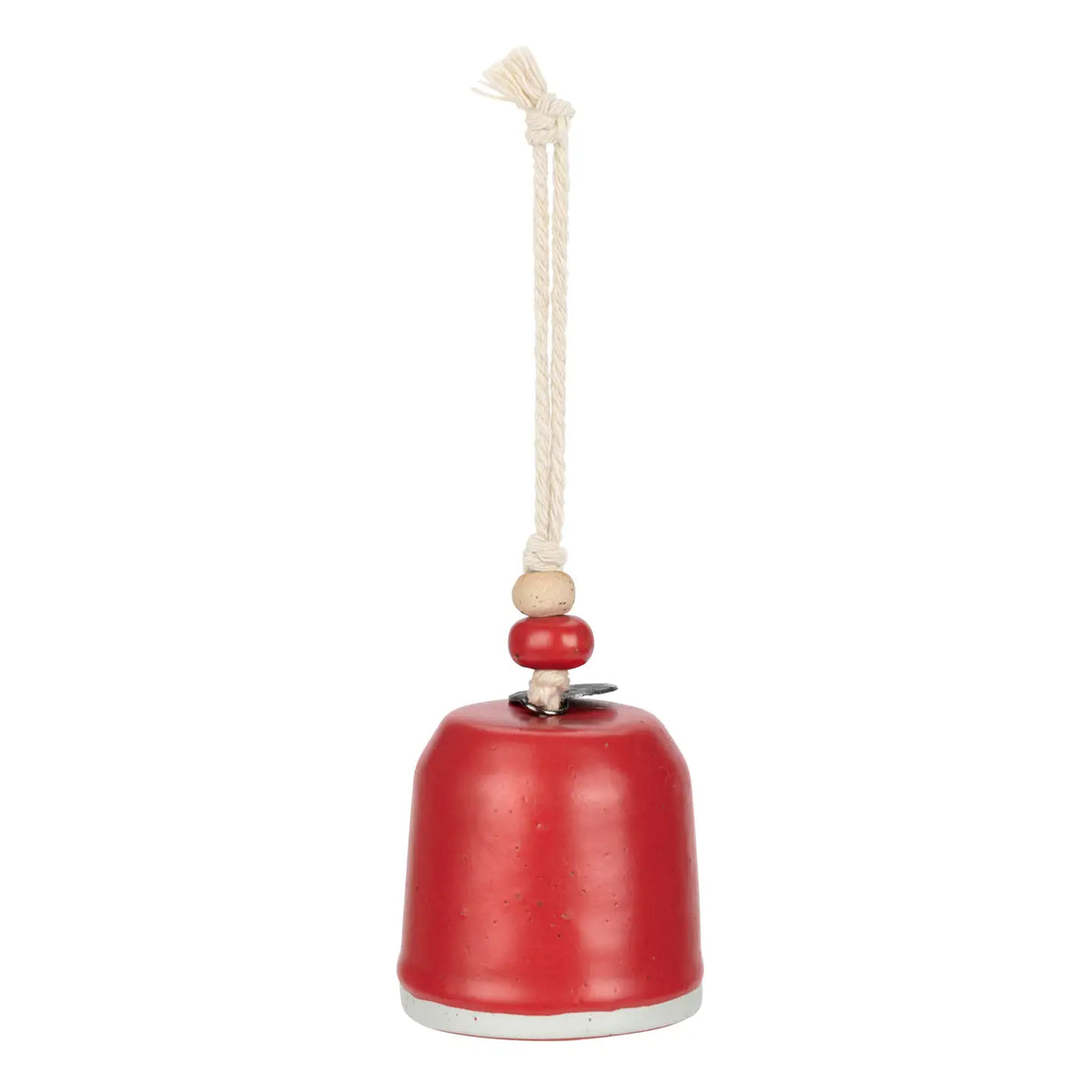 Side view of the red and white Mini Inspired Holiday Bell Mom