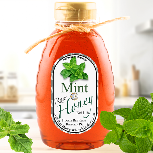 Mint Infused Raw Honey - 1 lb bottle