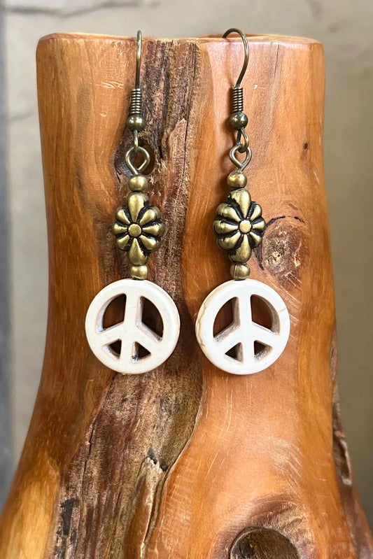 Mirabella peace sign earrings by Dylan Designs