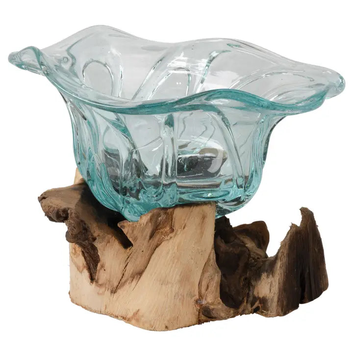 Molten Glass Vase 7.5"W X 6