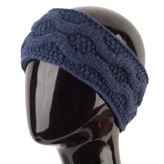 Nepali Fleece-Lined Wool Headband - Blue, photo 1 of 6