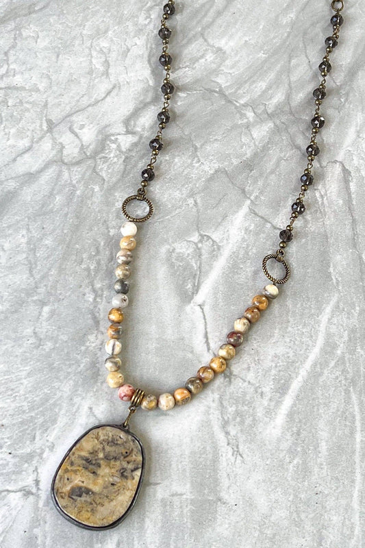 New Hope Half-Beaded Necklace with Stone Pendant, photo 2 of 5