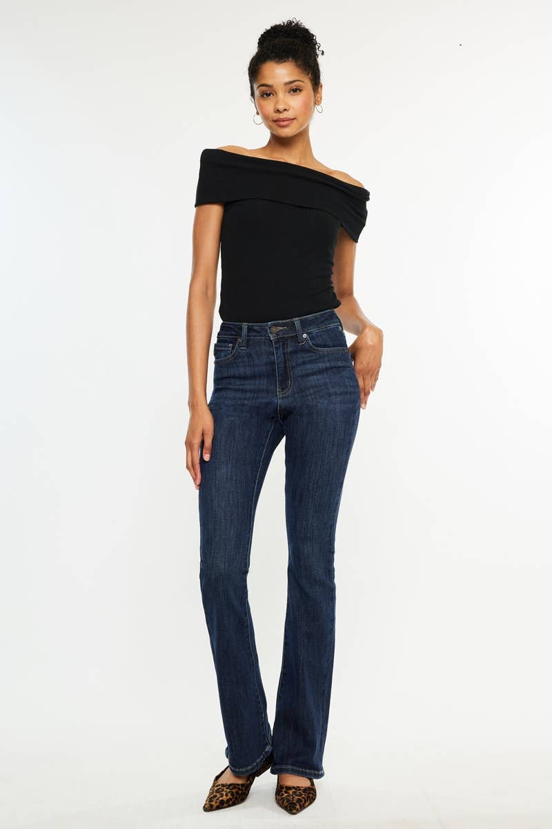 Kan Can High Rise Bootcut Jeans - Dark Wash, photo 1 of 7