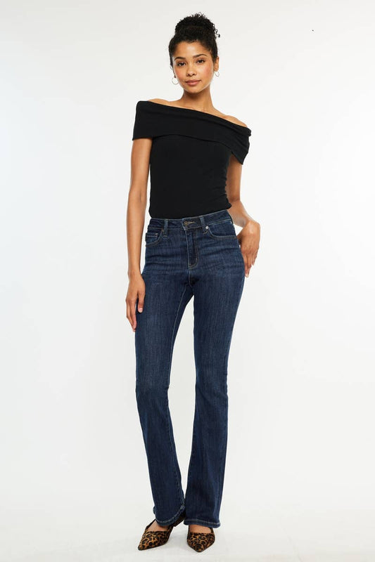 Kan Can High Rise Bootcut Jeans - Dark Wash, photo 1 of 7