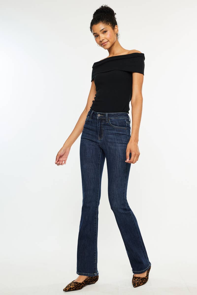 Kan Can High Rise Bootcut Jeans - Dark Wash, photo 3 of 7