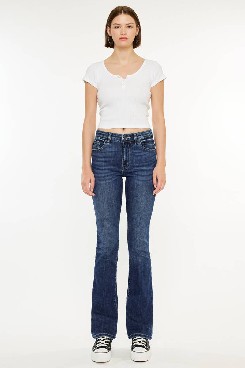 Kan Can High Rise Skinny Bootcut Jeans - Medium Wash, photo 7 of 8