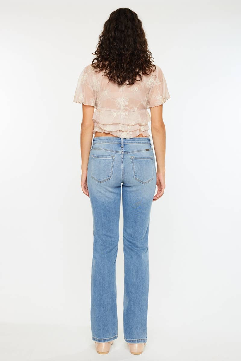 Kan Can High Rise Slim Straight Jeans - Medium Wash, photo 7 of 7