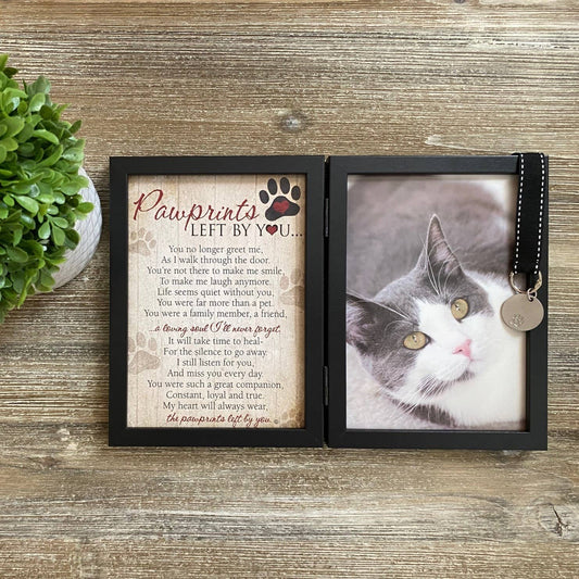 "Pawprints Left By You" Pet Memorial Photo Frame - Cat, photo 1 of 5