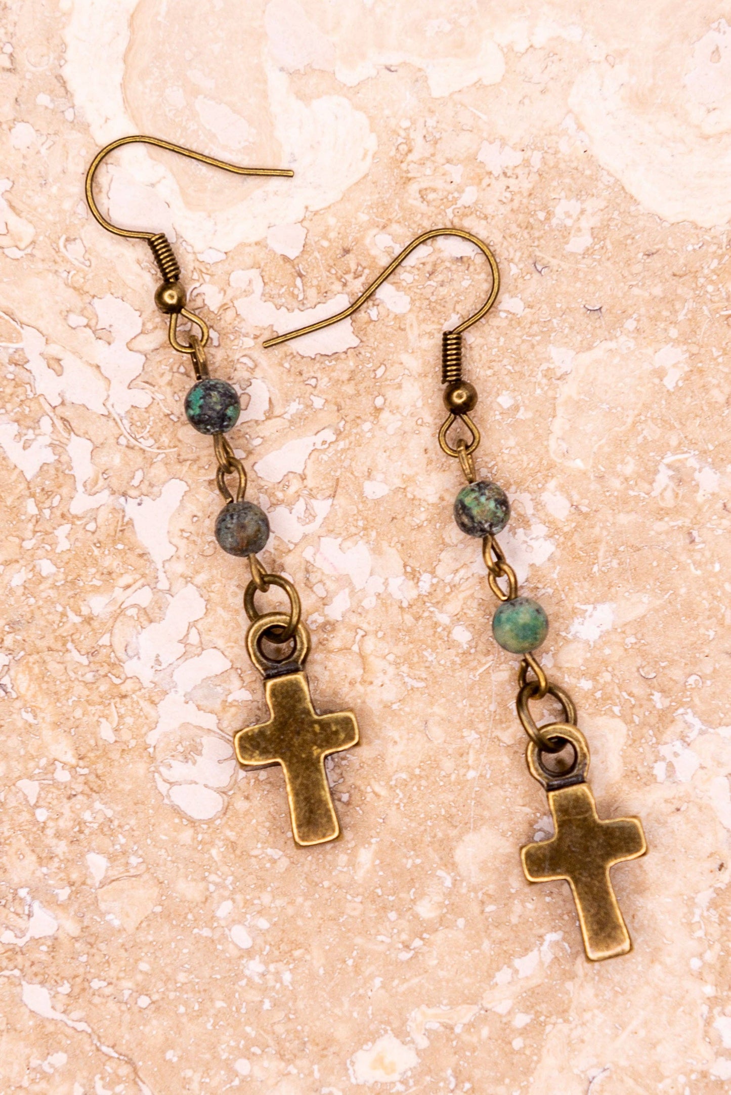 Phoebe Beaded Fishhook Earrings - African Turquoise