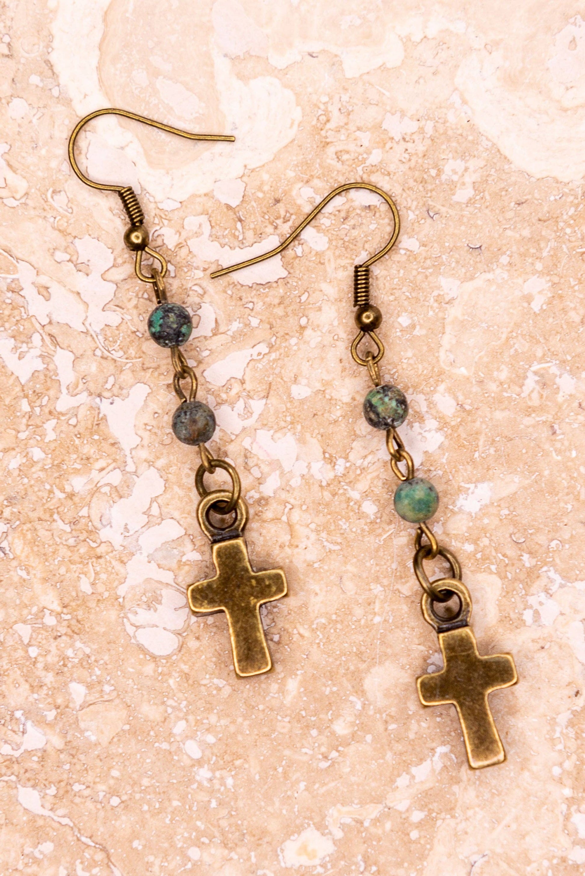 Phoebe Beaded Fishhook Earrings - African Turquoise