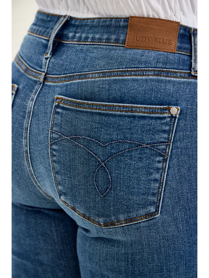 Judy Blue Mid Rise Capri Jeans - Plus Size, medium wash, photo 3 of 3